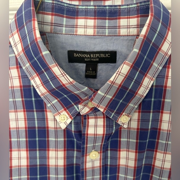 Banana Republic Men’s Long Sleeve Soft Wash Dress Shirt Size Large - Picture 2 of 3